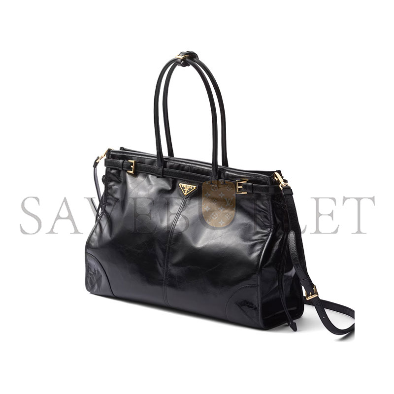 PRADA BONNIE EXTRA LARGE LEATHER HANDBAG 1BA439 (42*30*12cm)